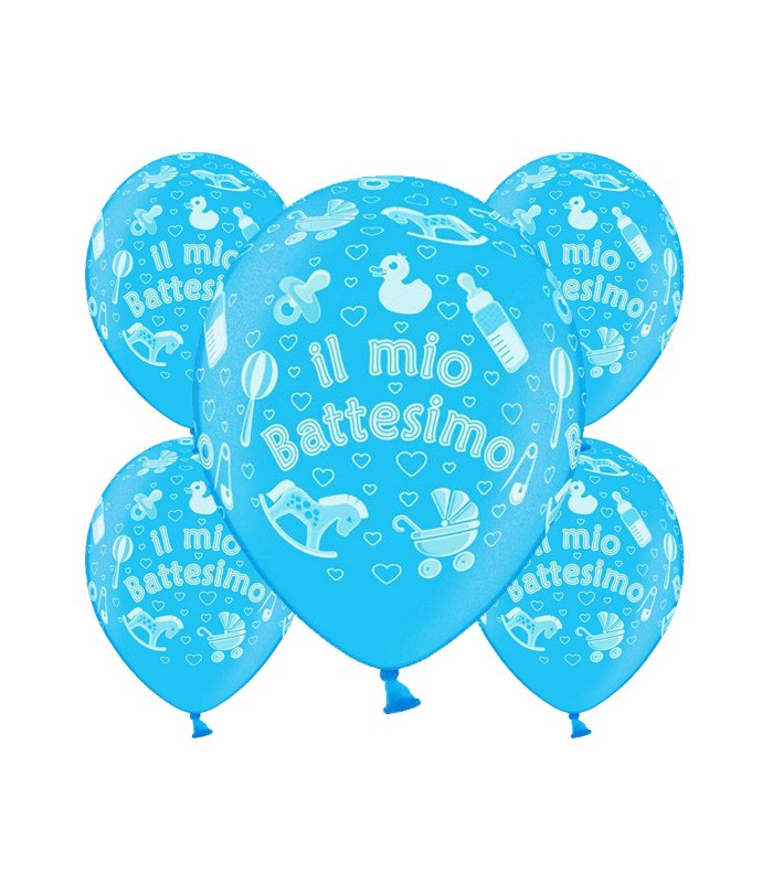 Palloncini battesimo Azzurri Metallizzati - Ø 30 cm - confezione da 25 