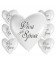 Palloncini bianchi cuore scritta "Viva gli sposi" - Ø 25 cm - 100 pezzi