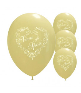 Palloncini per anniversario 50 anni di matrimonio avorio e oro 8 pezzi