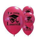 Palloncini rossi stampa "La mia laurea" - Ø 30 cm - 50 pezzi