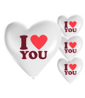 Palloncini cuore bianchi I LOVE YOU - Ø 25cm - 50 Pezzi