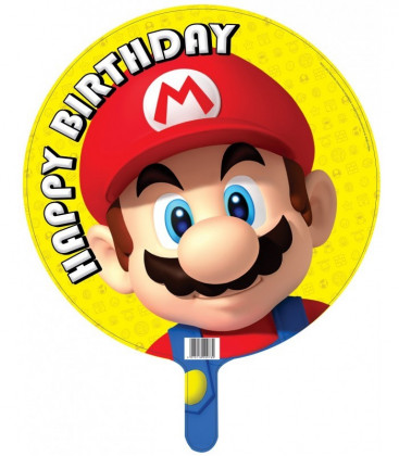 Super Mario - Happy Birthday Foil - Ø 45 cm 