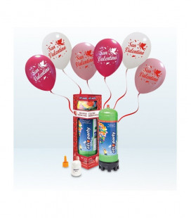 Kit Elio MEDIUM + 12 palloncini assortiti San Valentino - Ø 30 cm