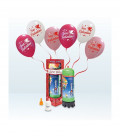 Kit Elio MEDIUM + 12 palloncini assortiti San Valentino - Ø 30 cm