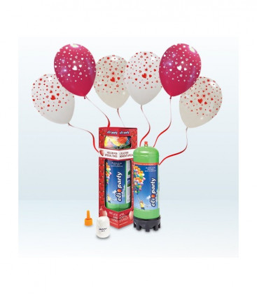 Kit Elio MEDIUM + 12 palloncini assortiti stampa Cuori - Ø 30 cm