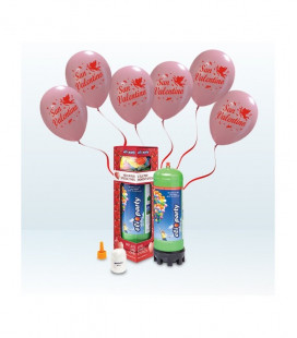 Kit Elio MEDIUM + 12 palloncini rosa San Valentino - Ø 30 cm