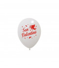 Kit Elio SMALL + 5 palloncini bianchi San Valentino - Ø 30 cm