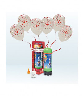 Kit Elio MEDIUM + 12 palloncini trasparenti stampa Cuori - Ø 30 cm